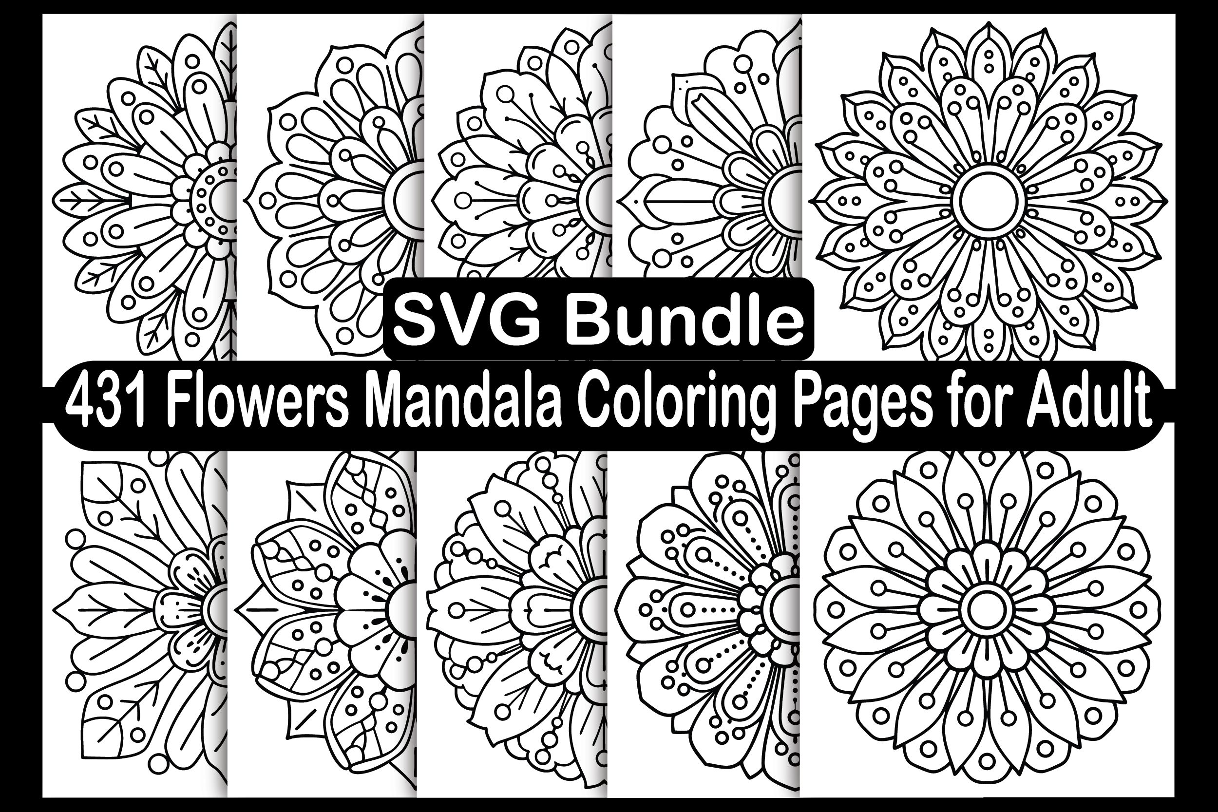Flowers Mandala Coloring Pages for Adult