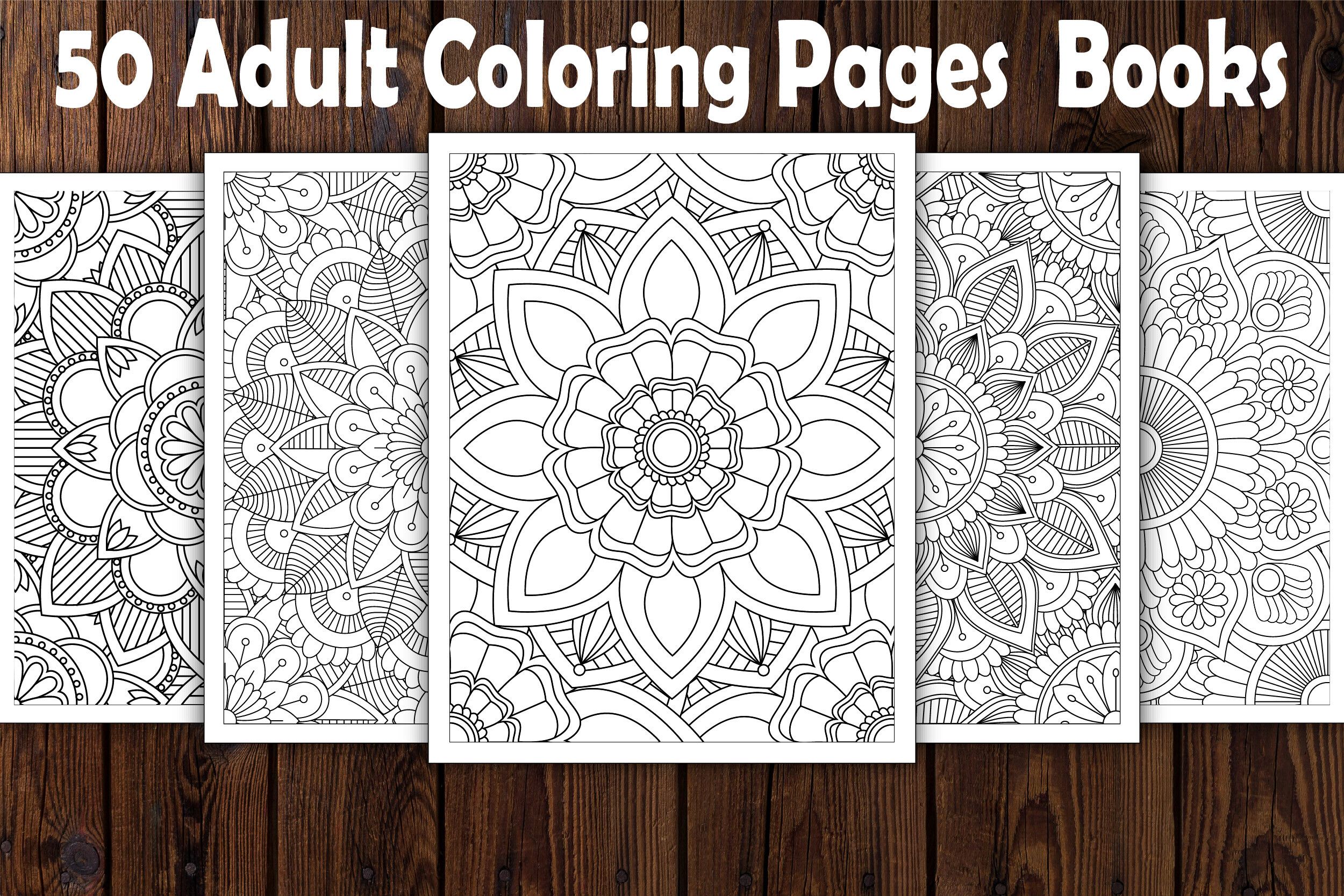 50 Adult Coloring Pages Books