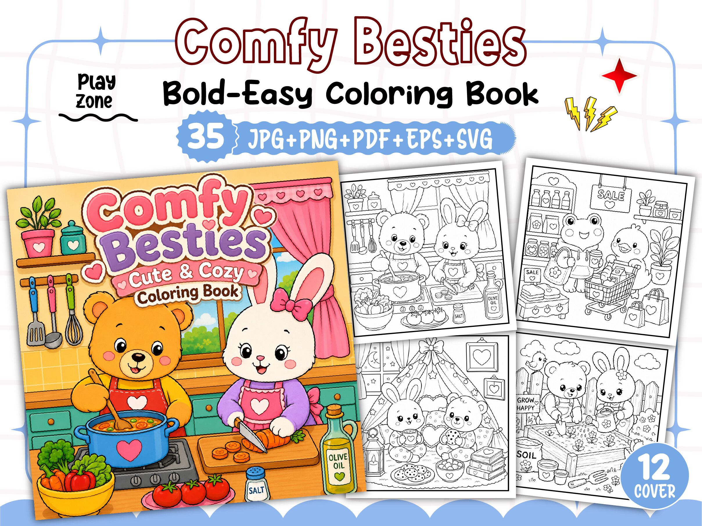 Comfy Critter Besties Cute & Cozy Color