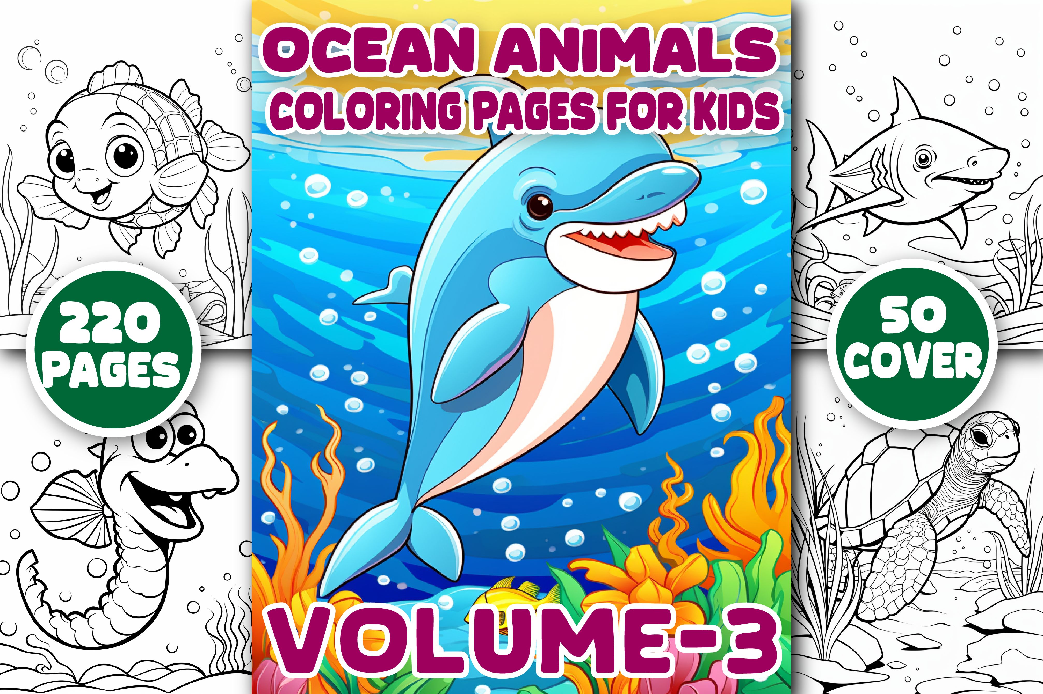 220 Ocean Animals Coloring Pages - KDP