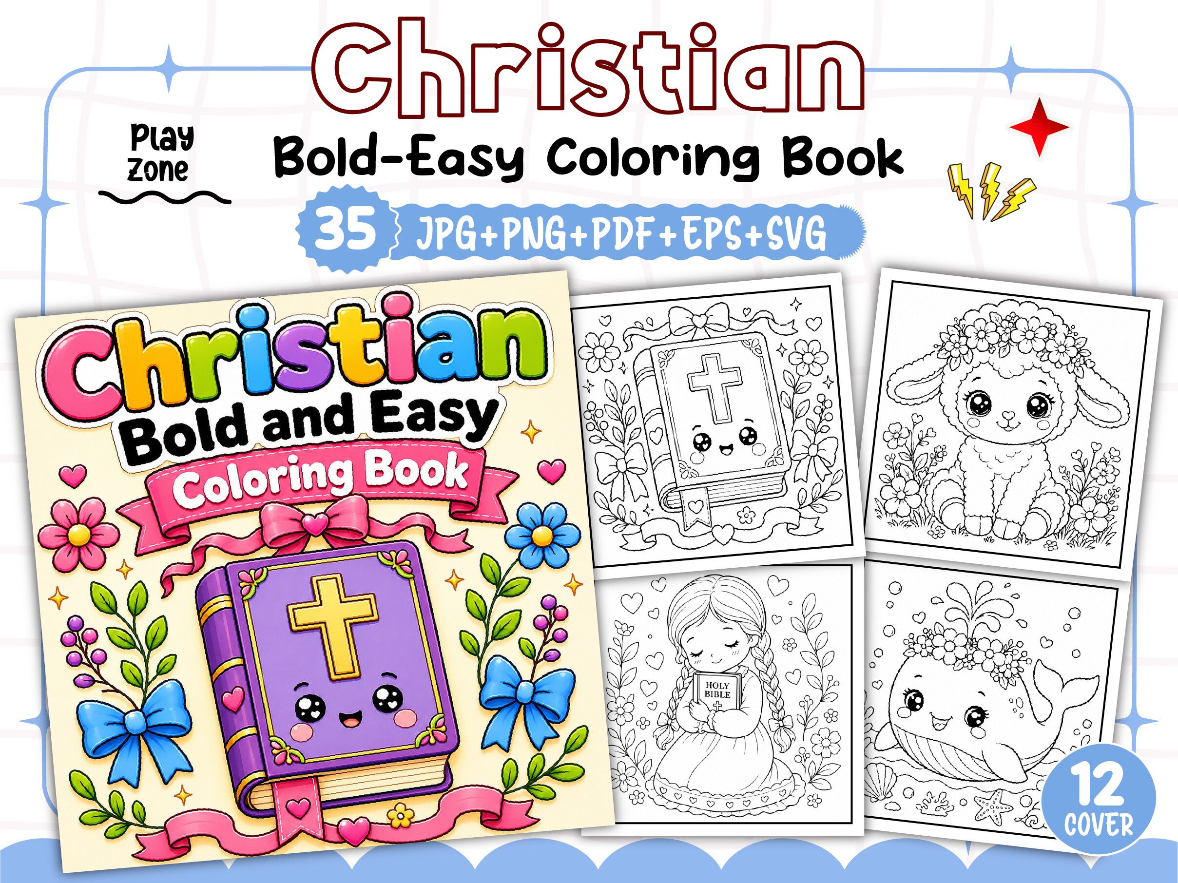 Bold and Easy Christian Coloring Book